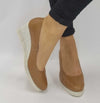 Jose Saenz Tan Leather Wedge Shoes