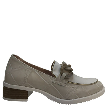 Jose Saenz Off White Leather Loafers