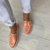Jose Saenz Coral Leather Loafers