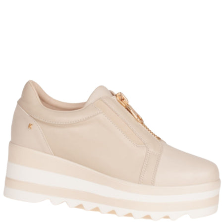 Kate Appleby Chunky Sole Zip Front Sneakers - Nude