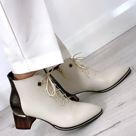 Kate Appleby Llanfair Lace Up Boots - Winter White