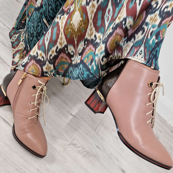 Kate Appleby Llanfair Lace Up Boots - Dusky Pink