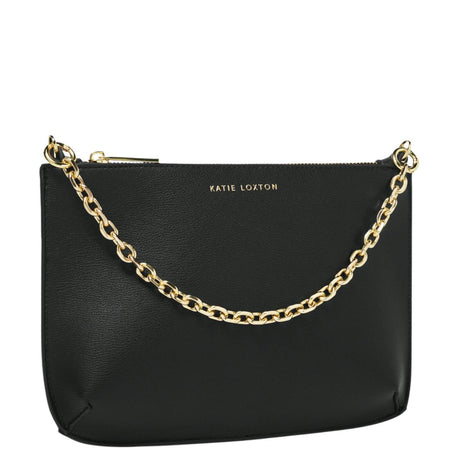 Katie Loxton Astrid Chain Black Clutch Bag