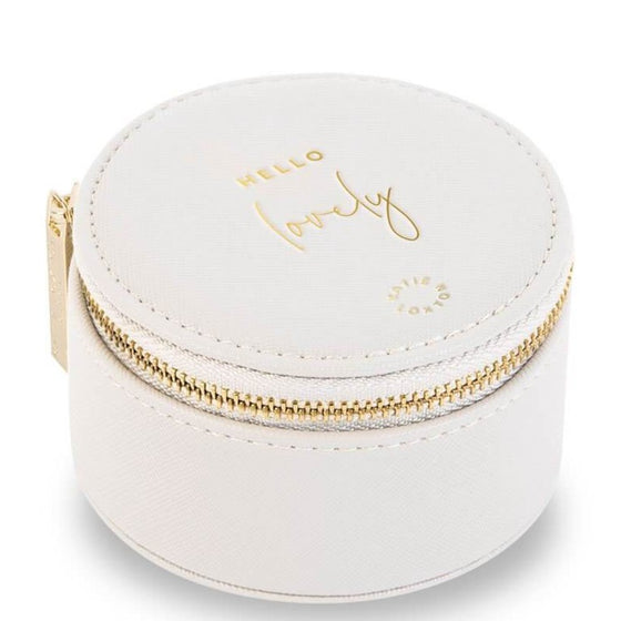 Katie Loxton Round Jewellery Box - Hello Lovely KLB1641