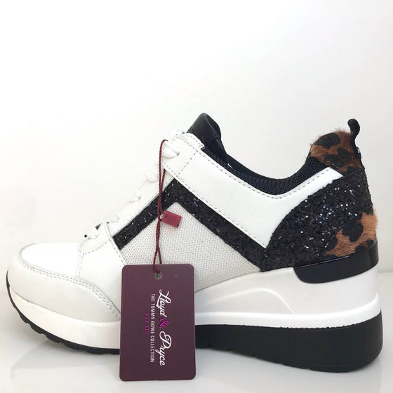 Lloyd & Pryce 'For her' Beamish Black Glitz Wedge Sneakers