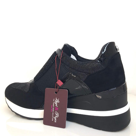 Lloyd & Pryce 'For her' Grehan Sparkle Wedge Sneakers - Black