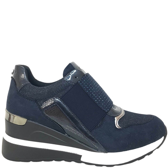 Lloyd & Pryce 'For her' Grehan Sparkle Wedge Sneakers - Navy