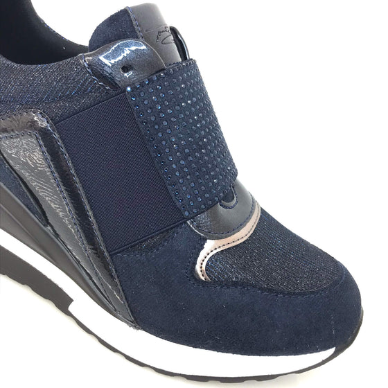 Lloyd & Pryce 'For her' Grehan Sparkle Wedge Sneakers - Navy