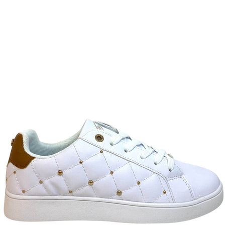 Lloyd & Pryce 'For her' Ordman Gold Studded White Sneakers