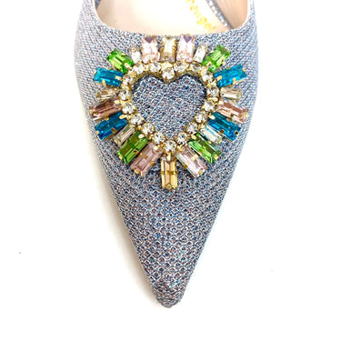 Lodi Eloni Sling Back Stiletto Shoes - Silver