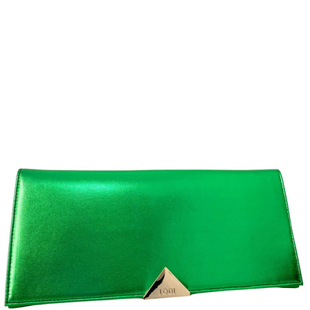 Lodi Green Leather Clutch Bag