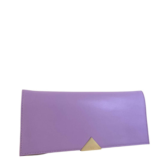 Lodi Leather Clutch Bag - Lilac