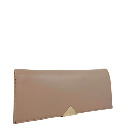 Lodi Leather Clutch Bag - Nude