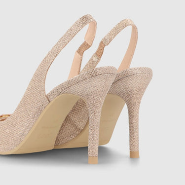Lodi Soficor Sling Back Stiletto Shoes - Gold