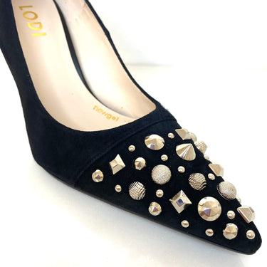 Lodi Sompo Studded Stiletto Shoes - Black