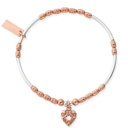 ChloBo Star Heart Bracelet - Rose Gold & Silver
