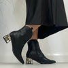Menbur Black Jewelled Heel Ankle Boots