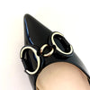 Menbur Black Patent Curved Heel Stiletto Shoes