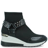 Menbur Black Studded Sock Boot Sneakers