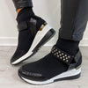 Menbur Black Studded Sock Boot Sneakers