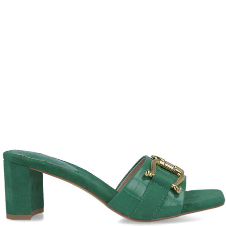 Menbur Emerald Green Block Heel Mules