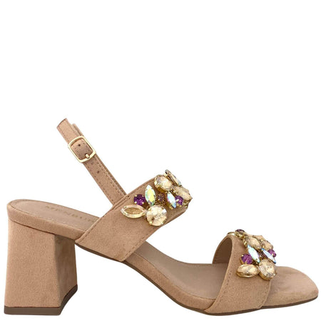 Menbur Nude Jewelled Strappy Sandals