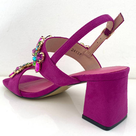 Menbur Pink Jewelled Strappy Sandals