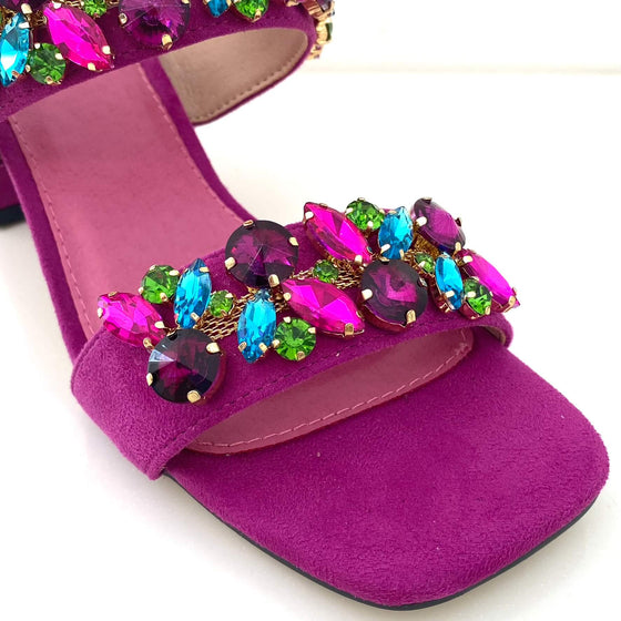 Menbur Pink Jewelled Strappy Sandals