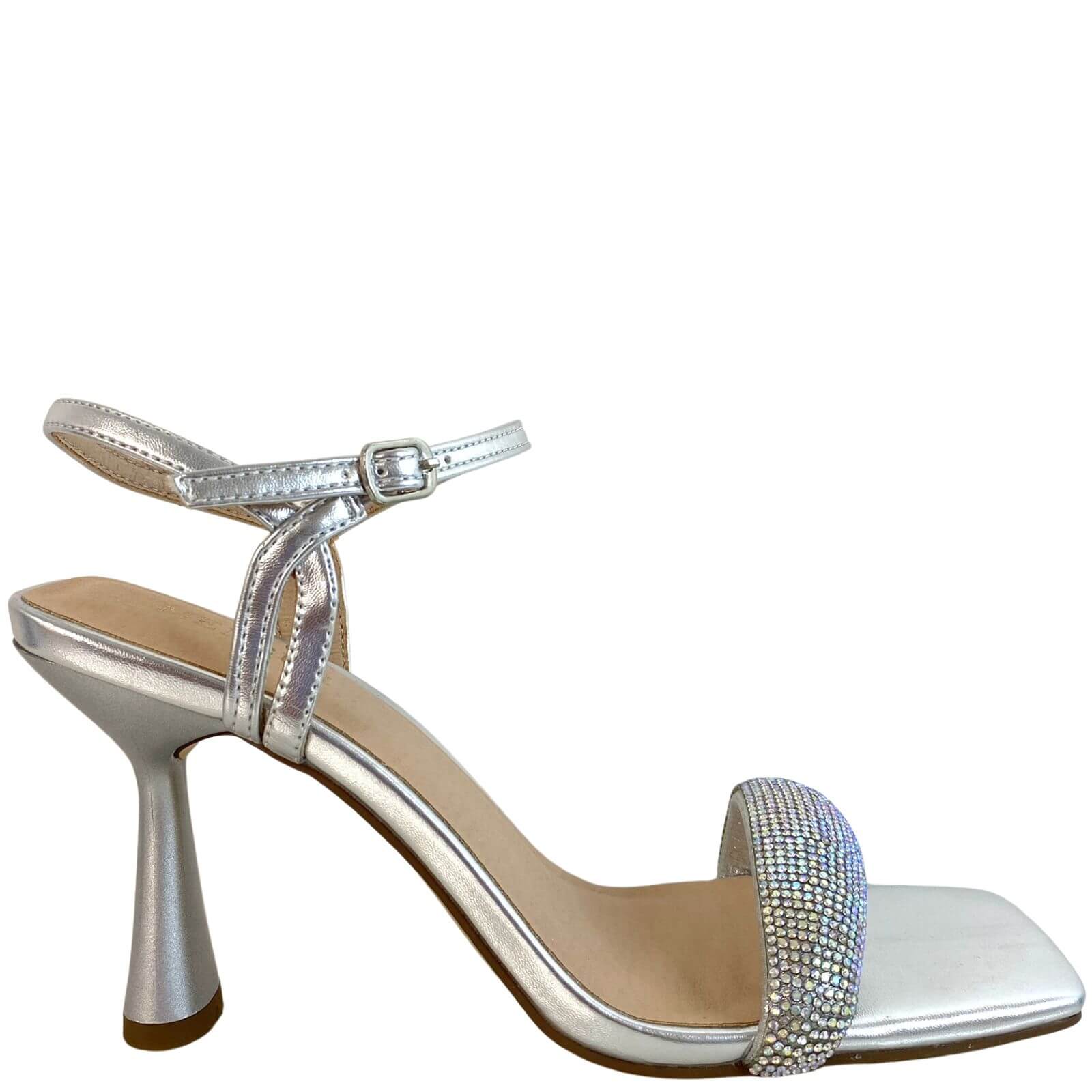 Square toe silver on sale heels