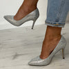 Menbur Silver Jewelled Stiletto Shoes