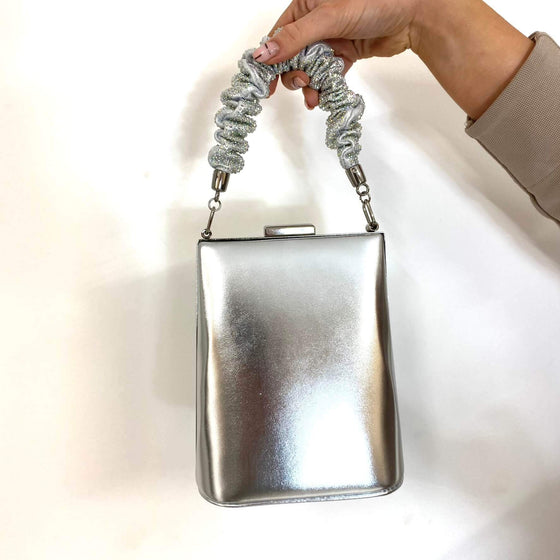 Menbur Silver Sparkle Box Bag