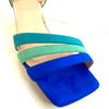 Menbur Suede Turquoise Block Heel Sandals