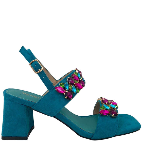 Menbur Turquoise Jewelled Strappy Sandals