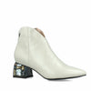 Menbur White Jewelled Heel Ankle Boots