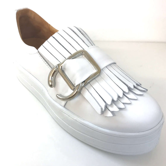 Moda In Pelle Arlenne Leather Platform Shoes - White