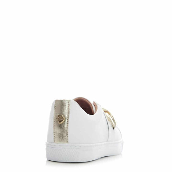 Moda In Pelle Bowie White Leather Slim Line Sneakers