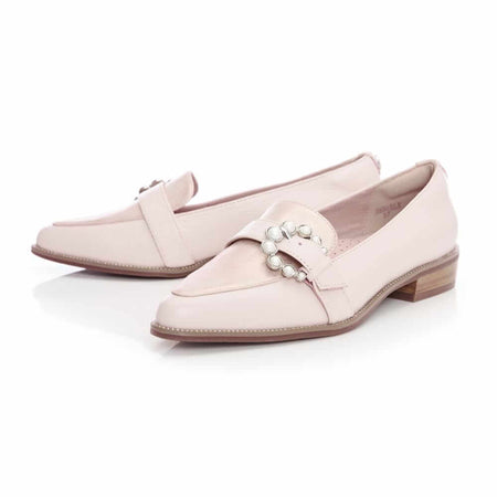 Moda In Pelle Emberly Pale Pink Pointed Toe Loafers