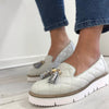Moda In Pelle Eteena Off White Tassel Loafers