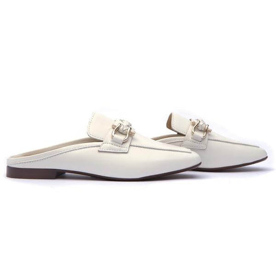 Alpe White Slip On Loafers 414805