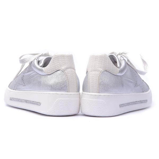 Alpe Silver Leather Sneakers
