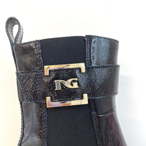 Nero Giardini Black Leather Gold Logo Boots