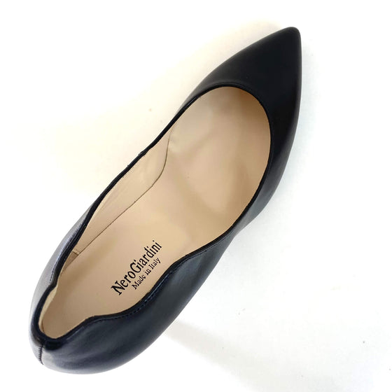 Nero Giardini Black Leather Modern Stiletto Shoes
