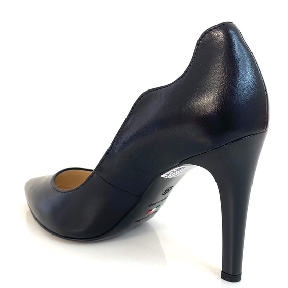 Nero Giardini Black Leather Modern Stiletto Shoes