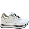 Nero Giardini White Leather Raised Sole Sneakers