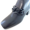 NeroGiardini Black Leather Block Heel Ankle Boots