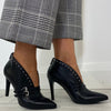 NeroGiardini Black Leather Studded Shoe Boots