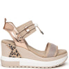 NeroGiardini Nude Sporty Wedge Sandals