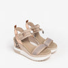 NeroGiardini Nude Sporty Wedge Sandals