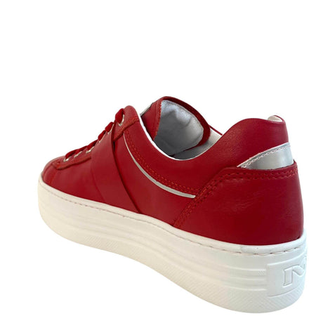 NeroGiardini Red Leather Lace Up Sneakers