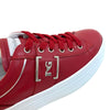 NeroGiardini Red Metallic Leather Lace Up Sneakers